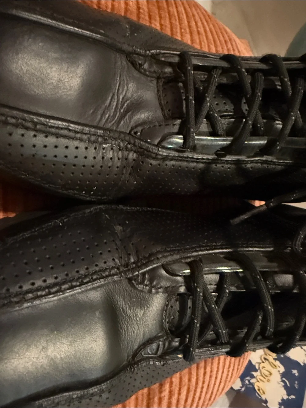 Timberland Black Perforated Lace-Up Leather Hiker Sneaker Boots Style 58096